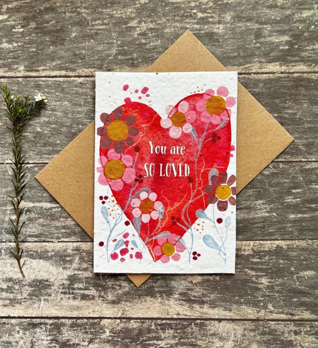 Plantable Seed Paper Card – Wildflower Heart, Eco - Friendly A6 - Erika's Whimsical Art