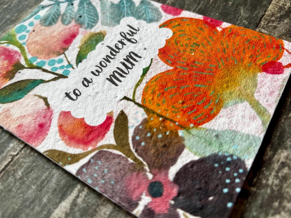 Plantable Seed Paper Card – Wildflower Mother's Day Card - Erika's Whimsical Art