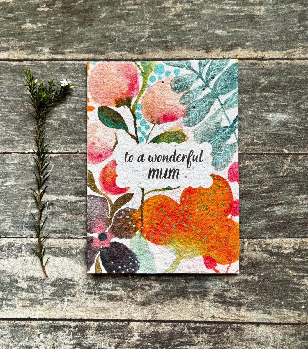 Plantable Seed Paper Card – Wildflower Mother's Day Card - Erika's Whimsical Art