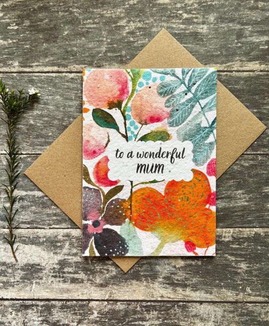 Plantable Seed Paper Card – Wildflower Mother's Day Card - Erika's Whimsical Art