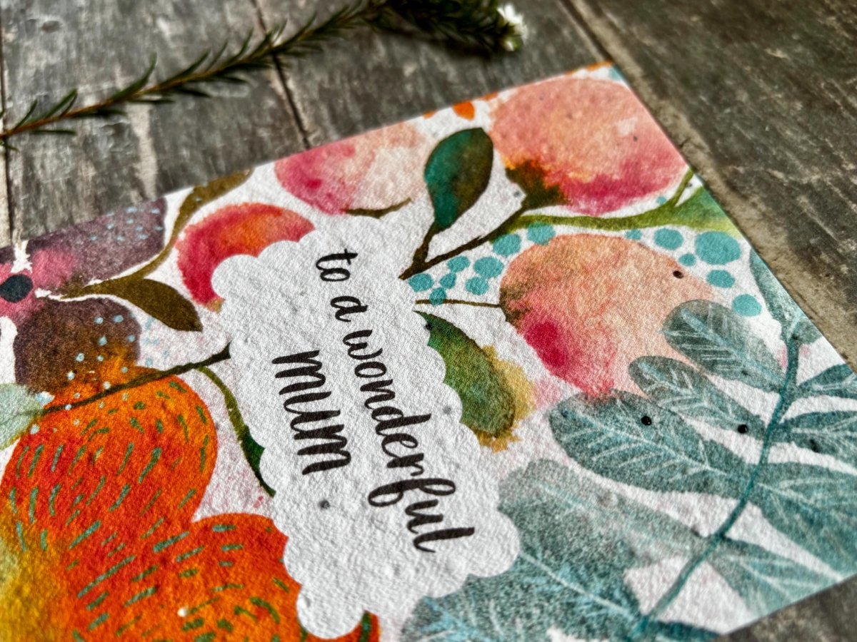 Plantable Seed Paper Card – Wildflower Mother's Day Card - Erika's Whimsical Art