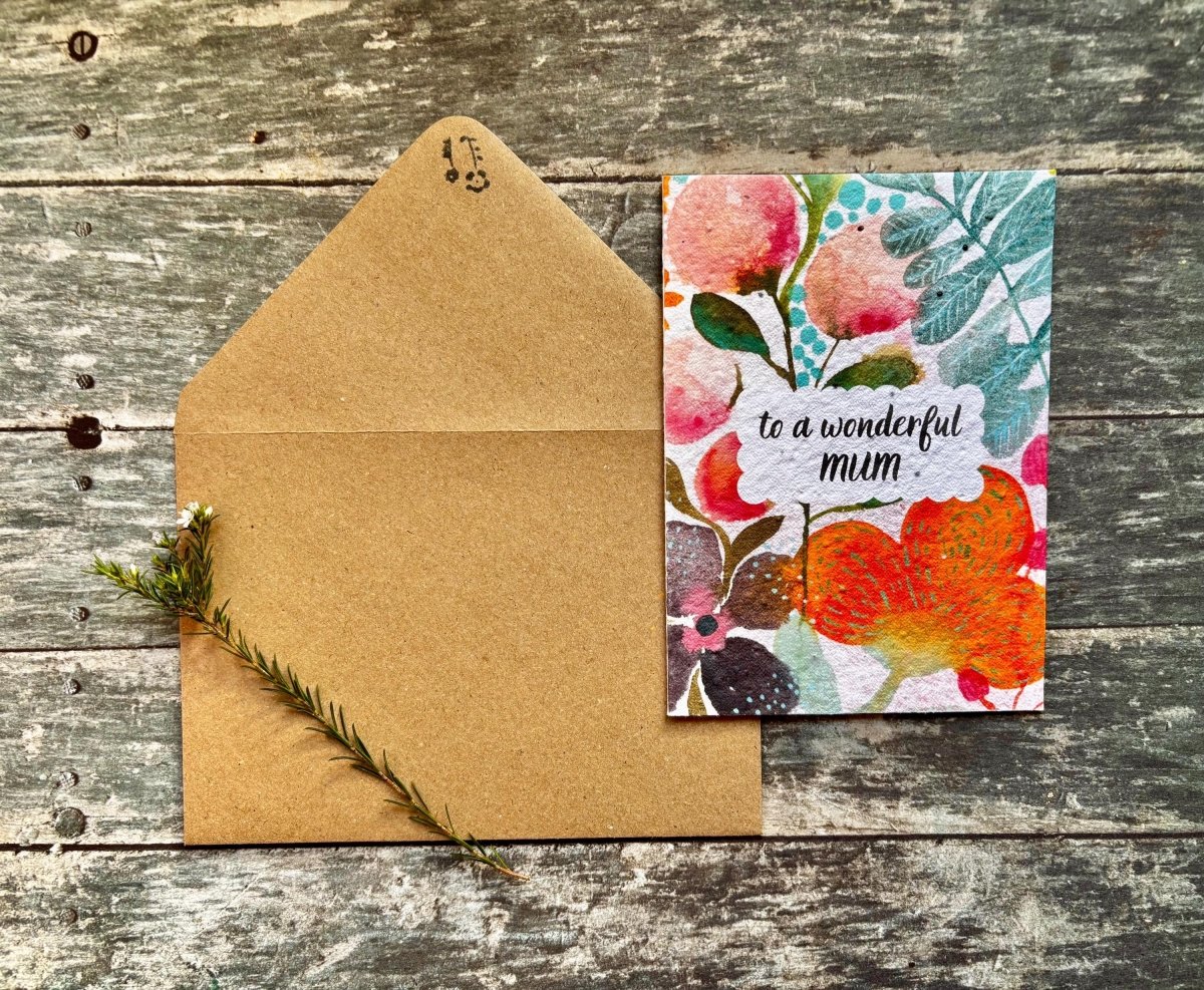 Plantable Seed Paper Card – Wildflower Mother's Day Card - Erika's Whimsical Art