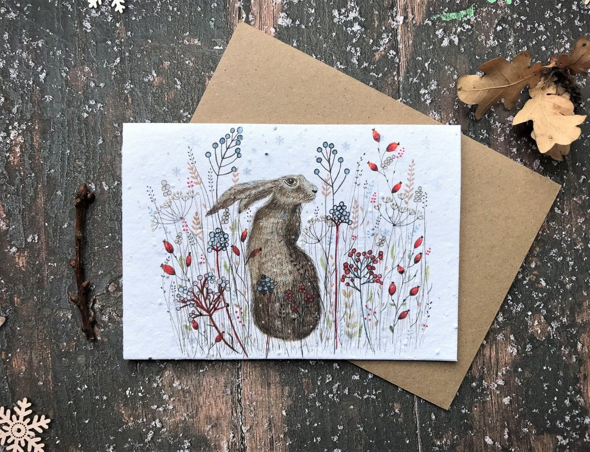 Plantable Seed Paper Christmas Cards: Eco - Friendly Wildflower Holiday Greetings - Erika's Whimsical Art