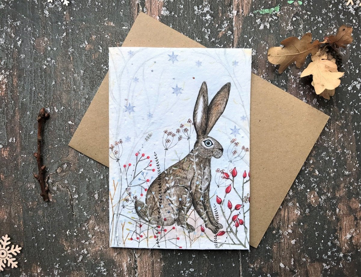 Plantable Seed Paper Christmas Cards: Eco - Friendly Wildflower Holiday Greetings - Erika's Whimsical Art