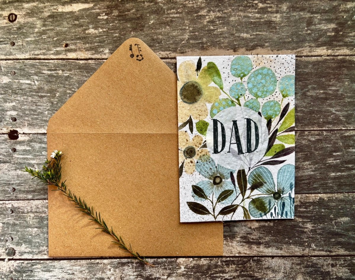 Plantable Seed Paper Dad Card – Botanical Wildflower Father's Day Gift - Erika's Whimsical Art