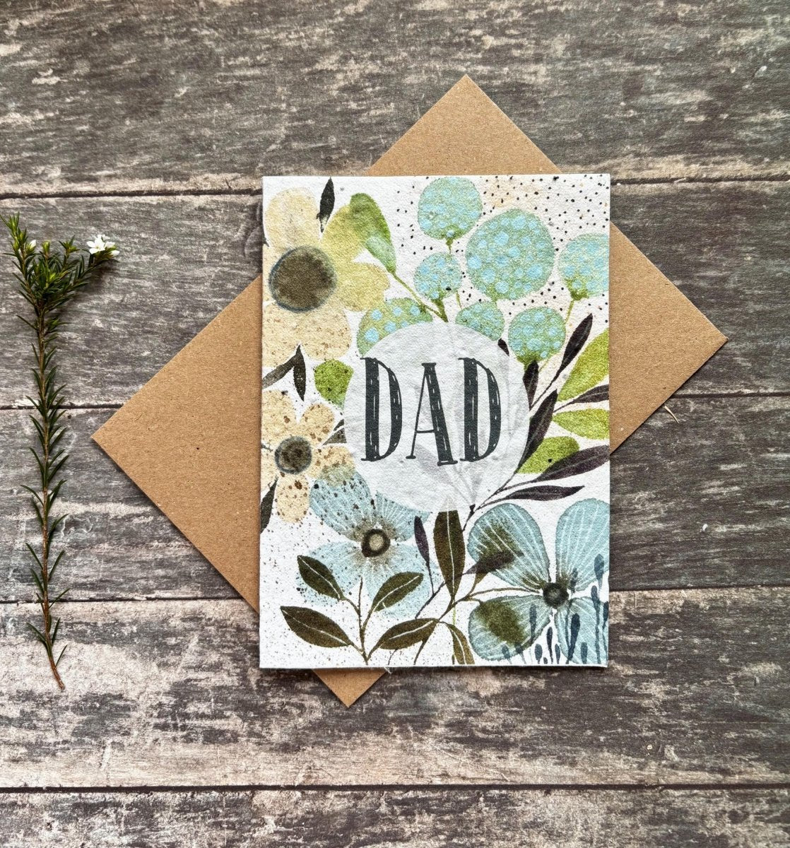 Plantable Seed Paper Dad Card – Botanical Wildflower Father's Day Gift - Erika's Whimsical Art