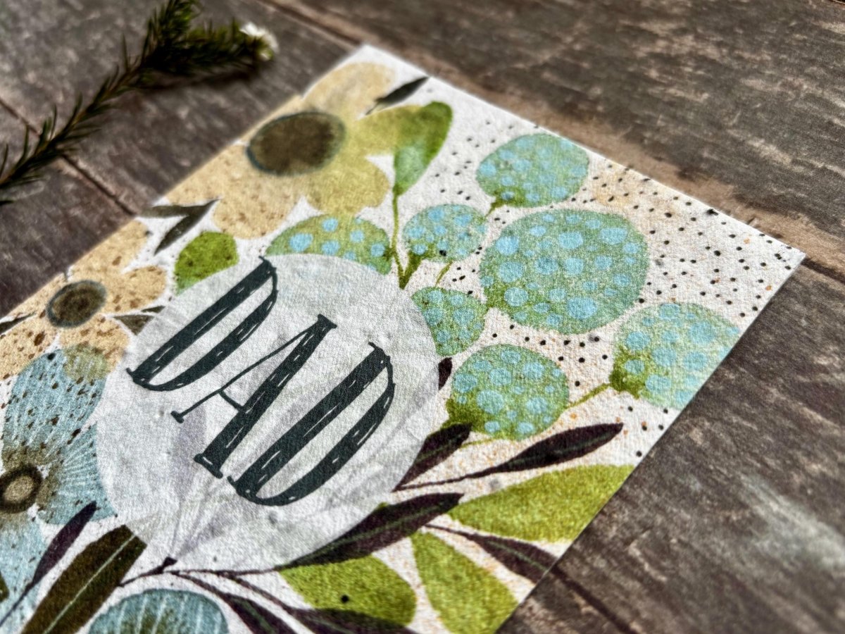 Plantable Seed Paper Dad Card – Botanical Wildflower Father's Day Gift - Erika's Whimsical Art
