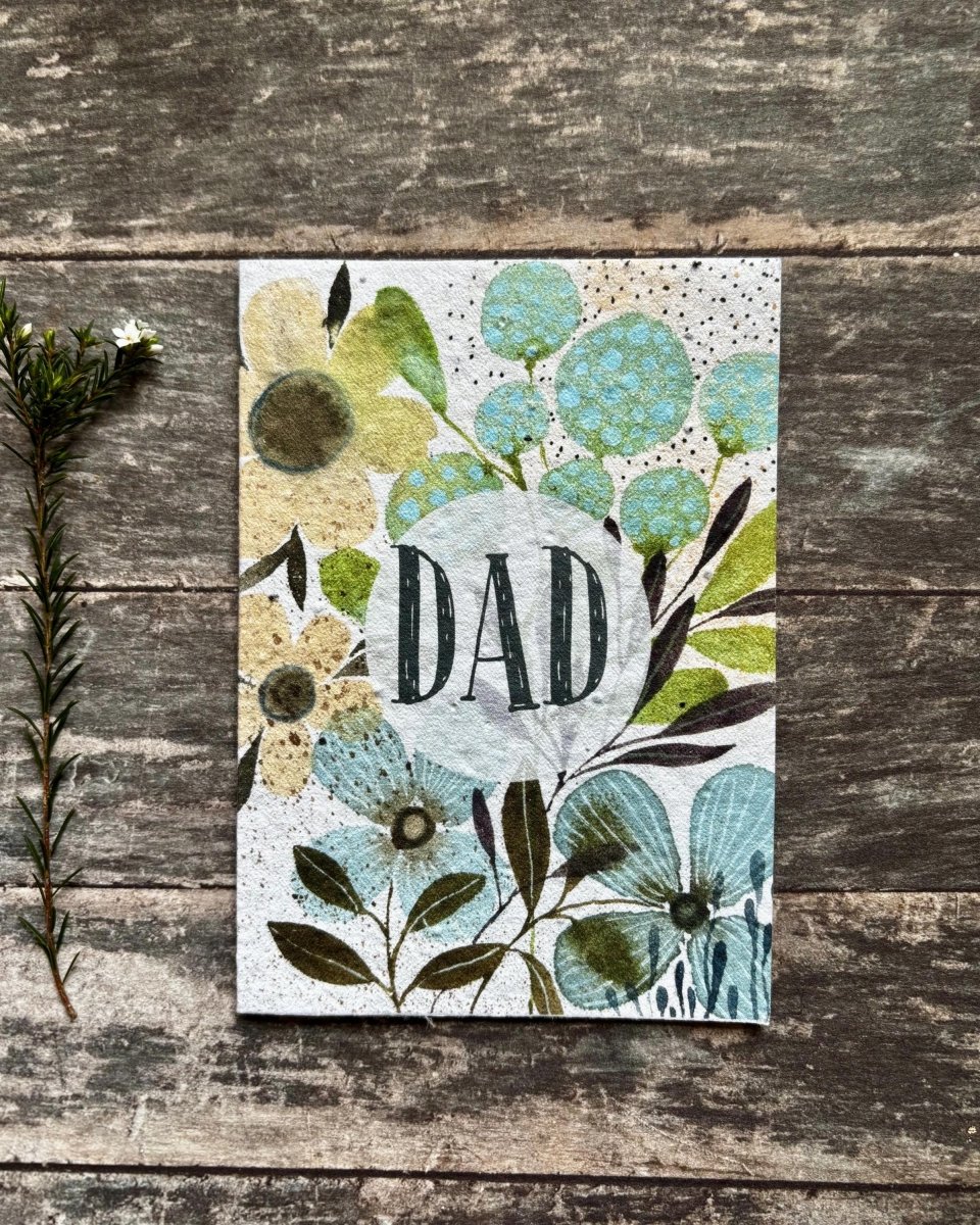 Plantable Seed Paper Dad Card – Botanical Wildflower Father's Day Gift - Erika's Whimsical Art