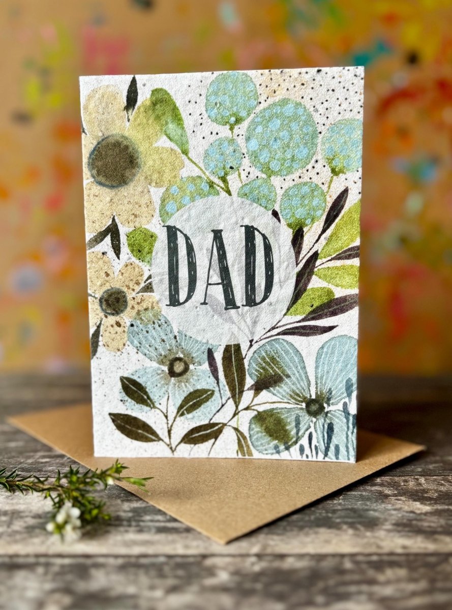 Plantable Seed Paper Dad Card – Botanical Wildflower Father's Day Gift - Erika's Whimsical Art