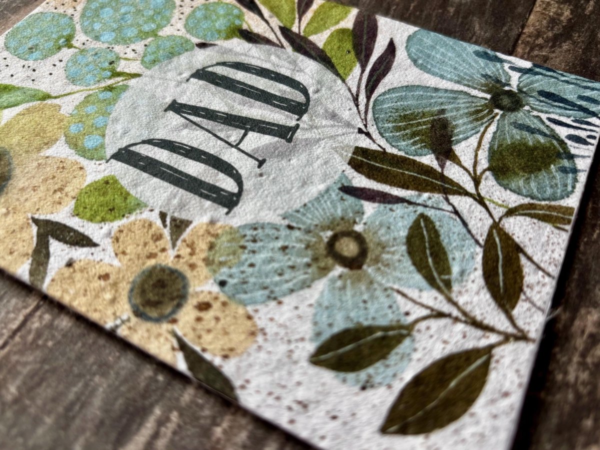 Plantable Seed Paper Dad Card – Botanical Wildflower Father's Day Gift - Erika's Whimsical Art