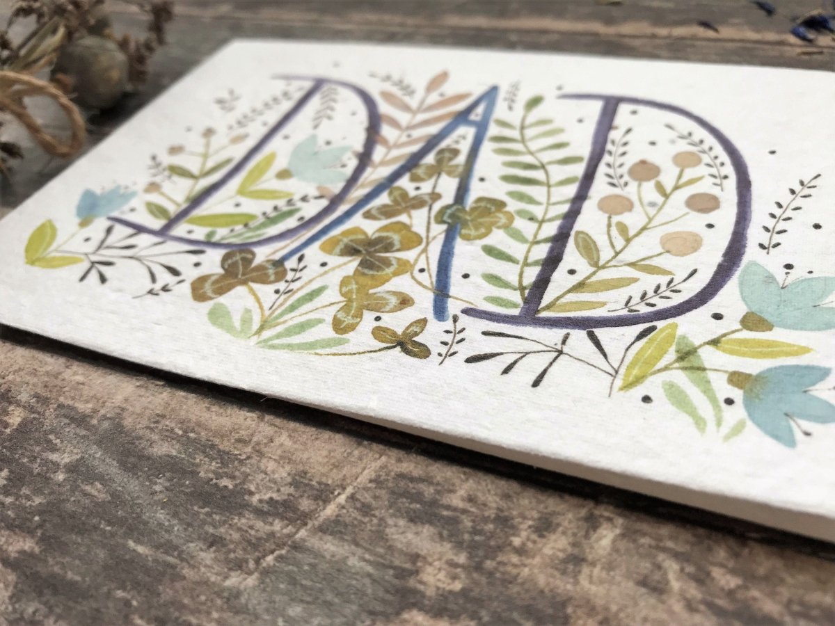 Plantable Seed Paper Dad Card: Eco - Friendly Birthday Card - Erika's Whimsical Art