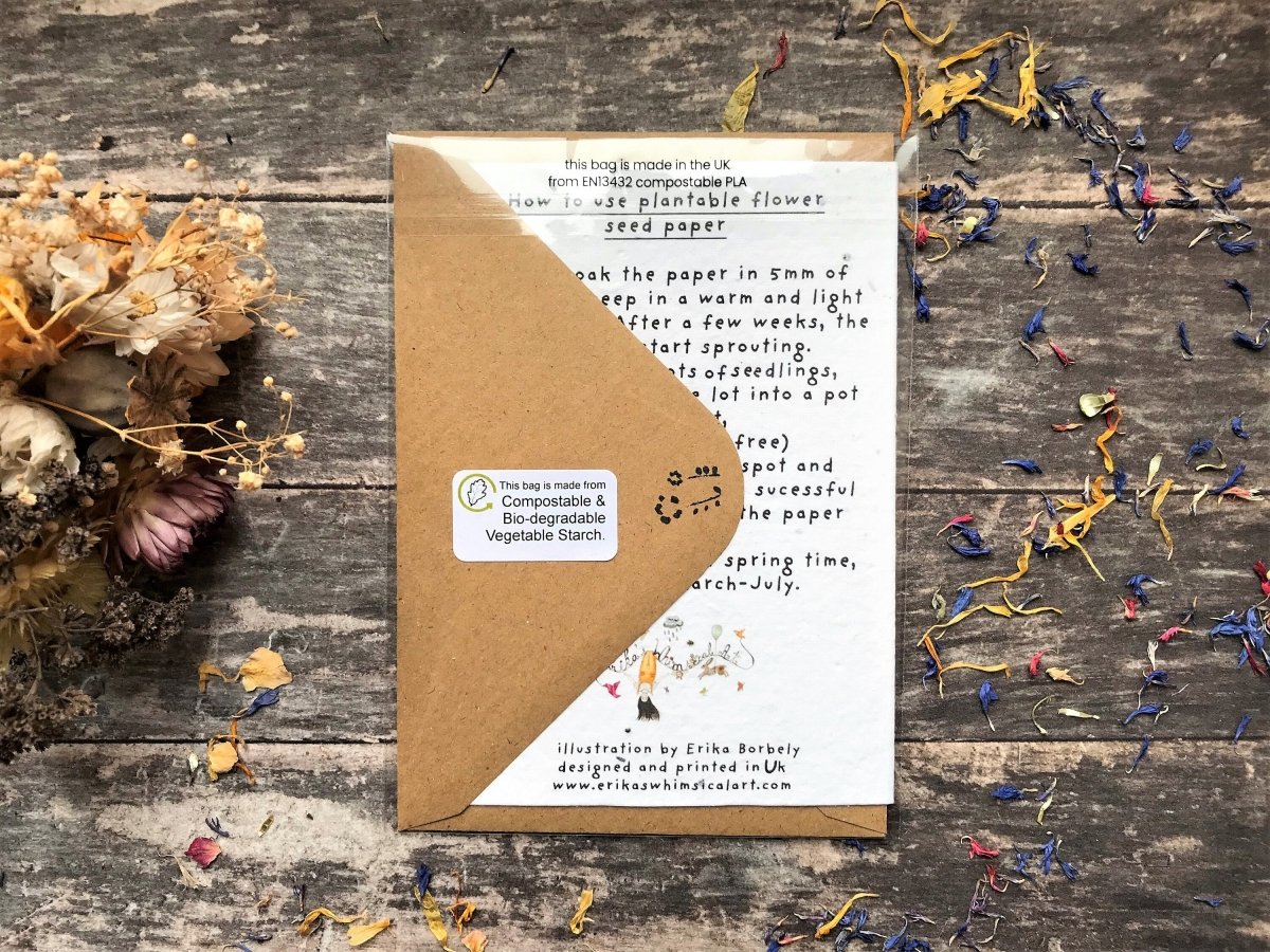 Plantable Seed Paper Easter Card, Blank Inside, Easter Eggs greeting card, Spring flowers, Easter Cards, Happy Easter Cards, - Erika's Whimsical Art