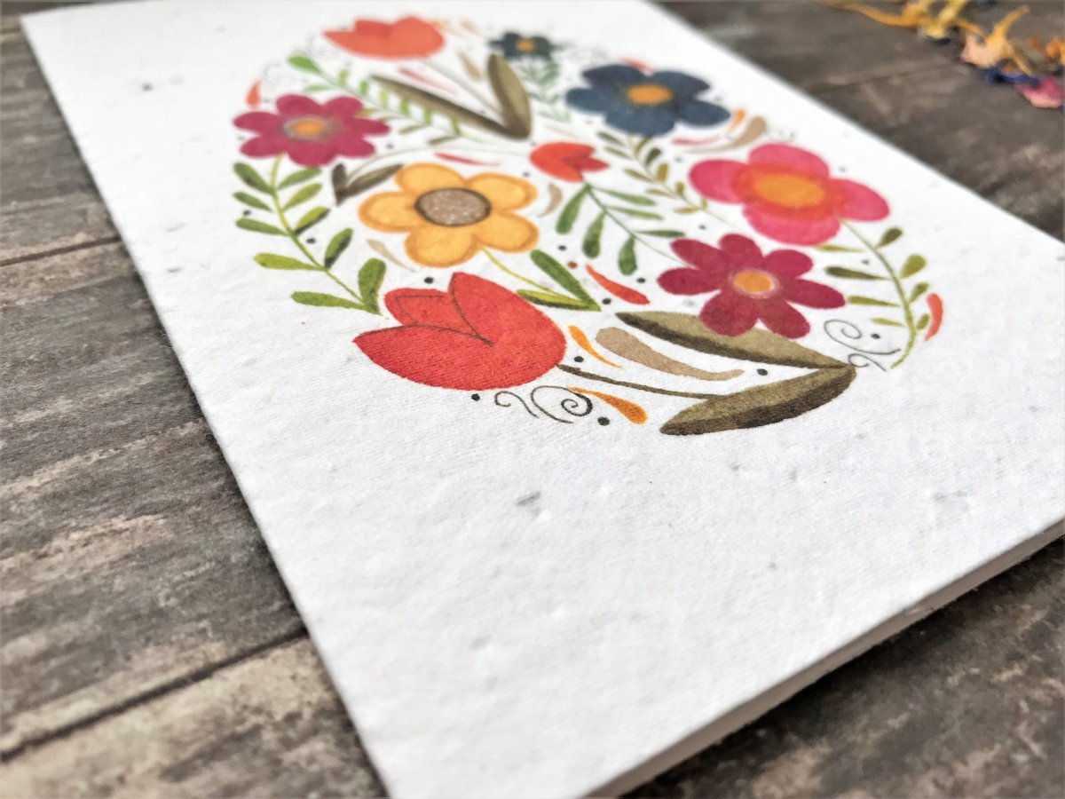 Plantable Seed Paper Easter Card, Blank Inside, Easter Eggs greeting card, Spring flowers, Easter Cards, Happy Easter Cards, - Erika's Whimsical Art