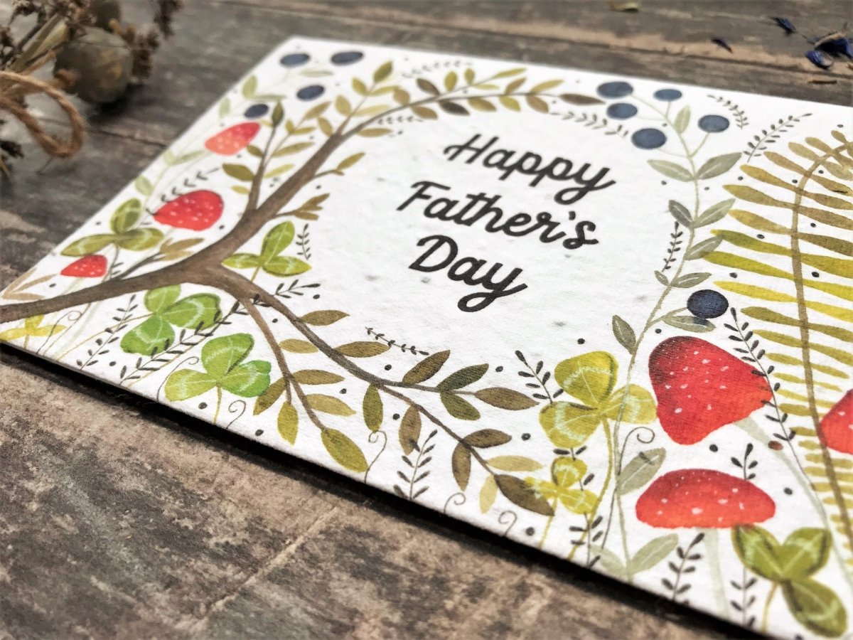 Plantable Seed Paper Father’s Day card, Happy Father's Day, Father's Day card for Grandad - Erika's Whimsical Art