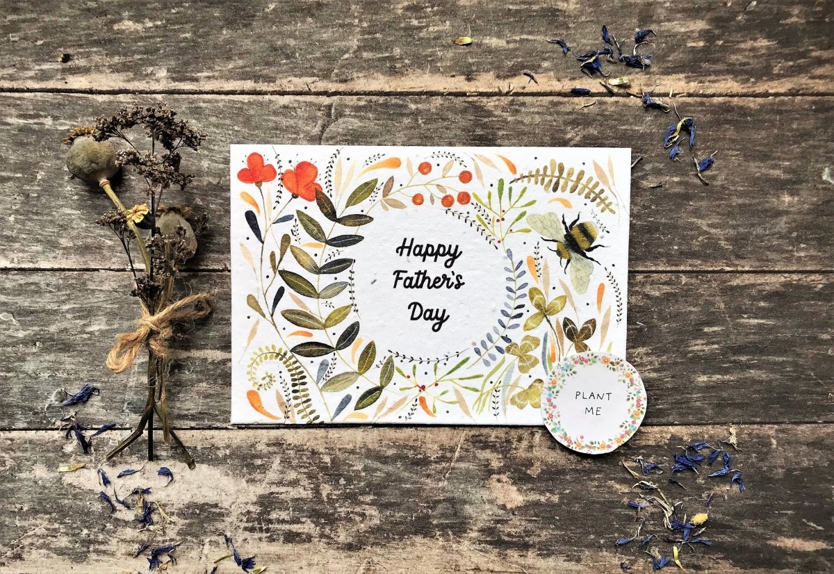 Plantable Seed Paper Father’s Day card, Unique Father's Day card, - Erika's Whimsical Art