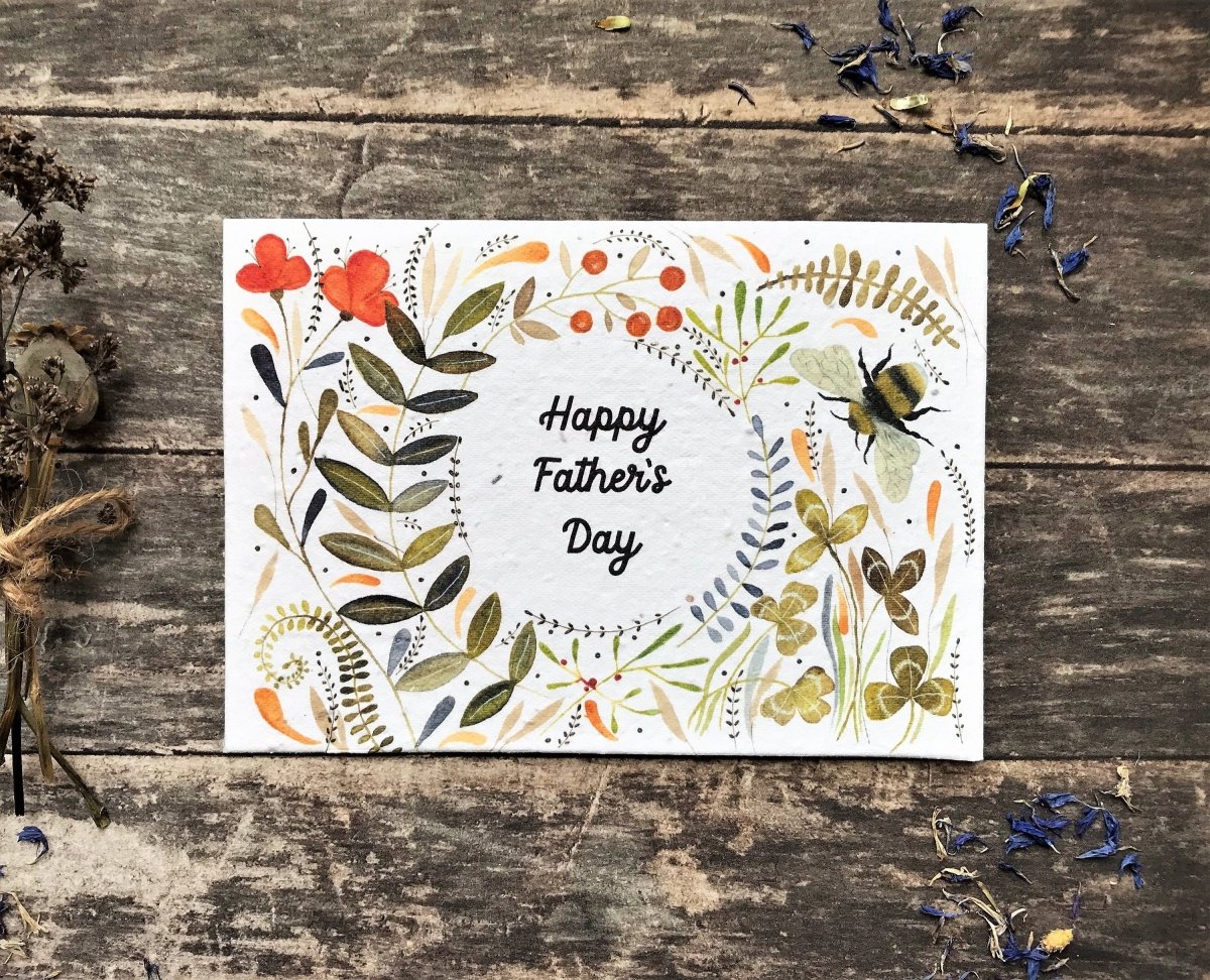 Plantable Seed Paper Father’s Day card, Unique Father's Day card, - Erika's Whimsical Art