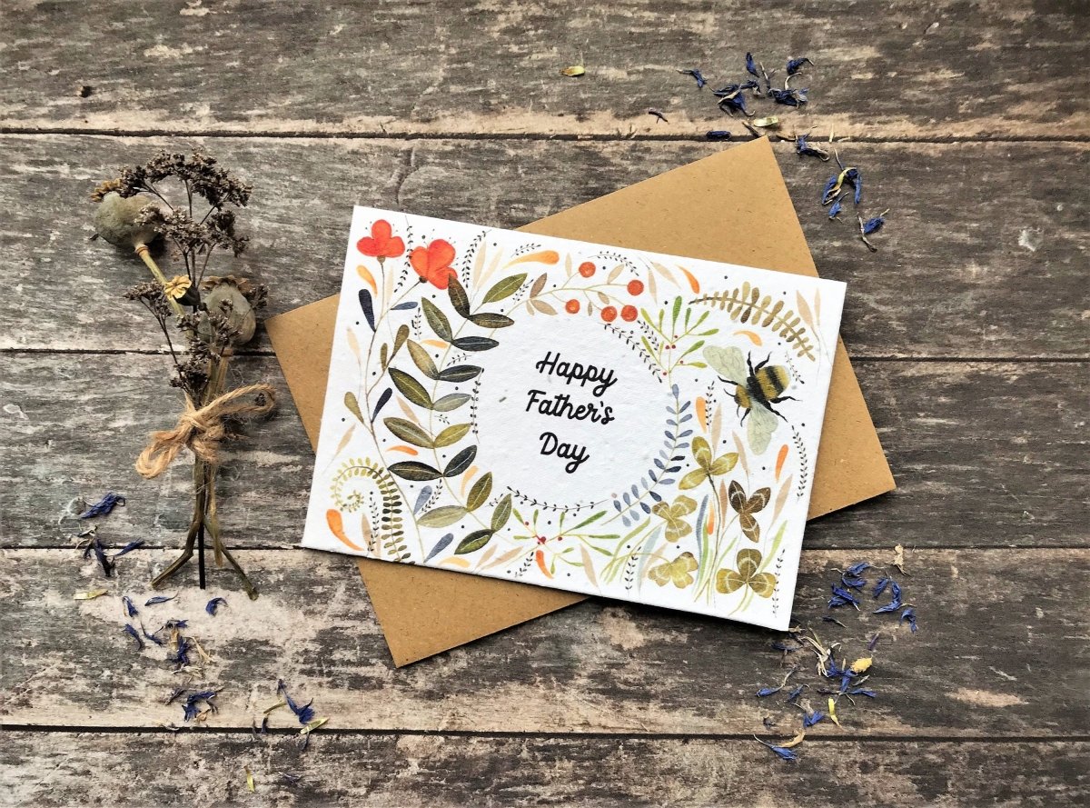 Plantable Seed Paper Father’s Day card, Unique Father's Day card, - Erika's Whimsical Art