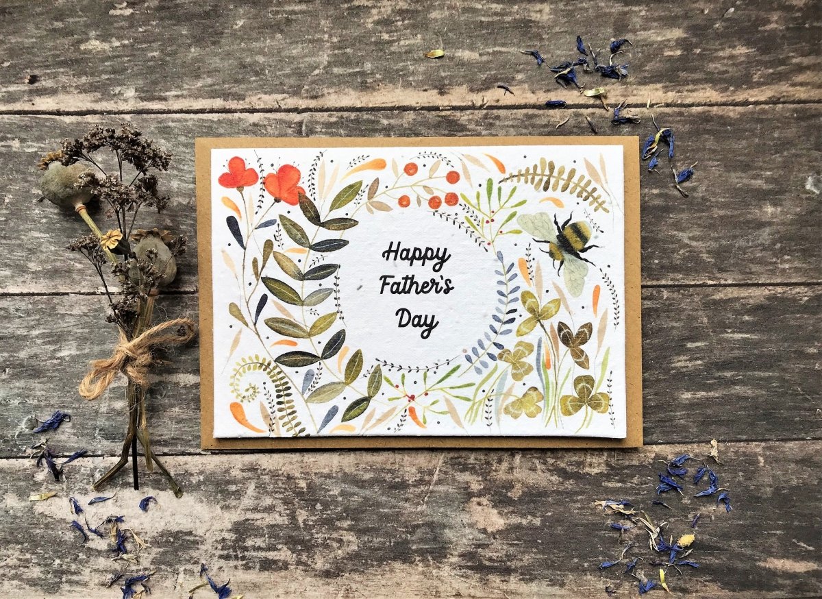 Plantable Seed Paper Father’s Day card, Unique Father's Day card, - Erika's Whimsical Art