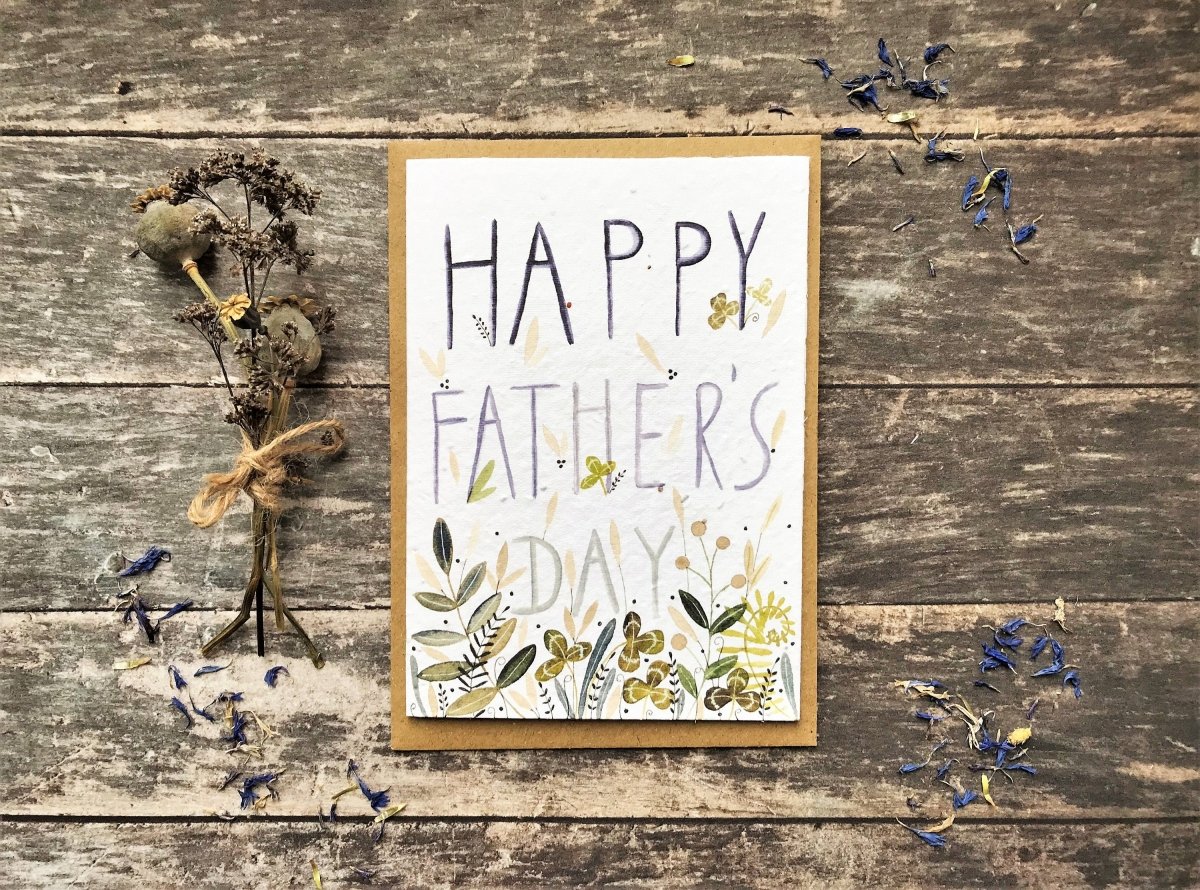 Plantable Seed Paper Father’s Day card, Unique Father's Day card, Father's Day card for Grandad, - Erika's Whimsical Art