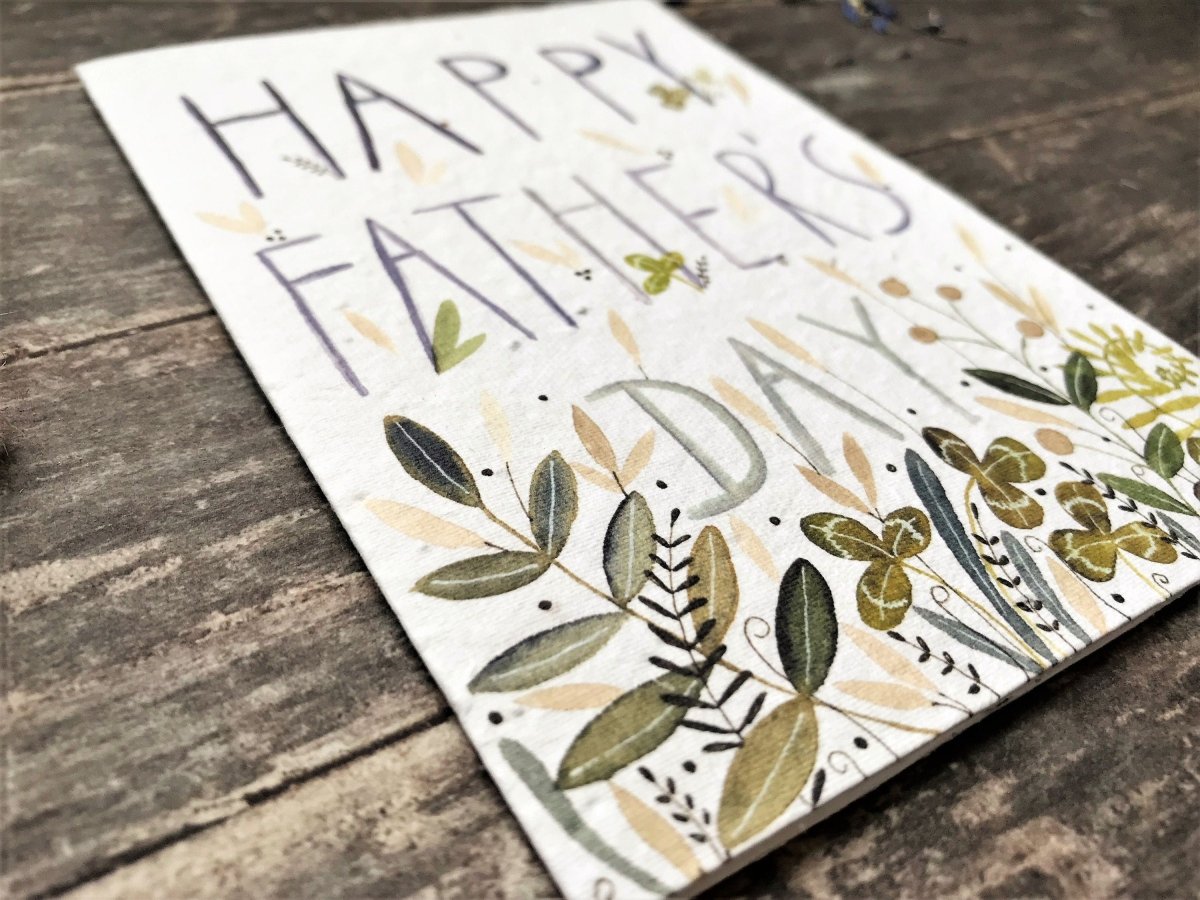 Plantable Seed Paper Father’s Day card, Unique Father's Day card, Father's Day card for Grandad, - Erika's Whimsical Art