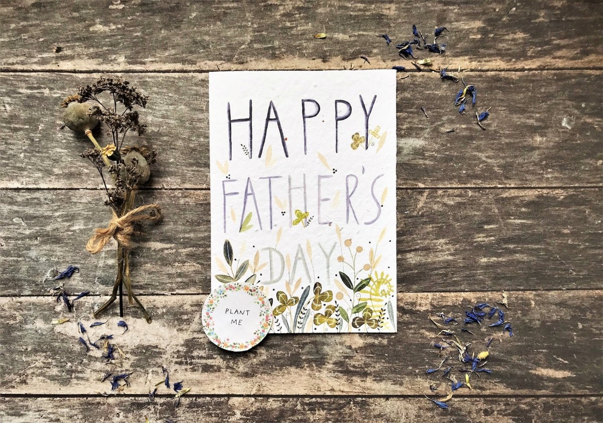 Plantable Seed Paper Father’s Day card, Unique Father's Day card, Father's Day card for Grandad, - Erika's Whimsical Art