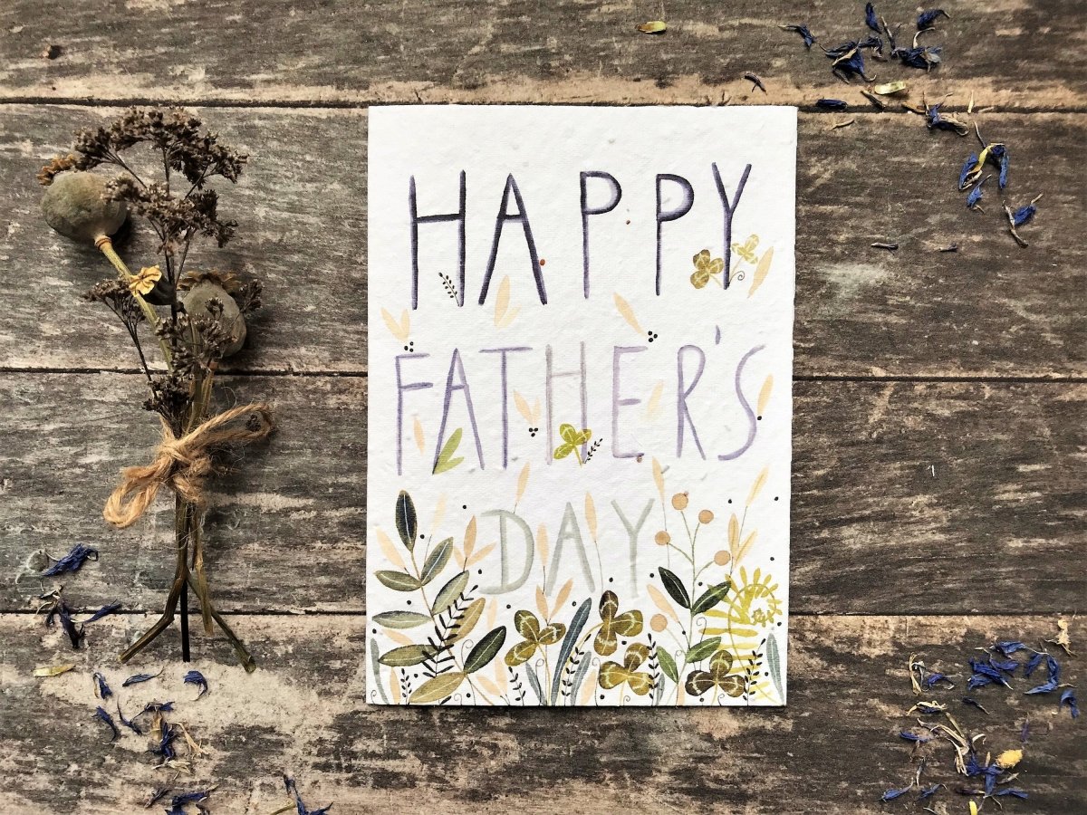 Plantable Seed Paper Father’s Day card, Unique Father's Day card, Father's Day card for Grandad, - Erika's Whimsical Art