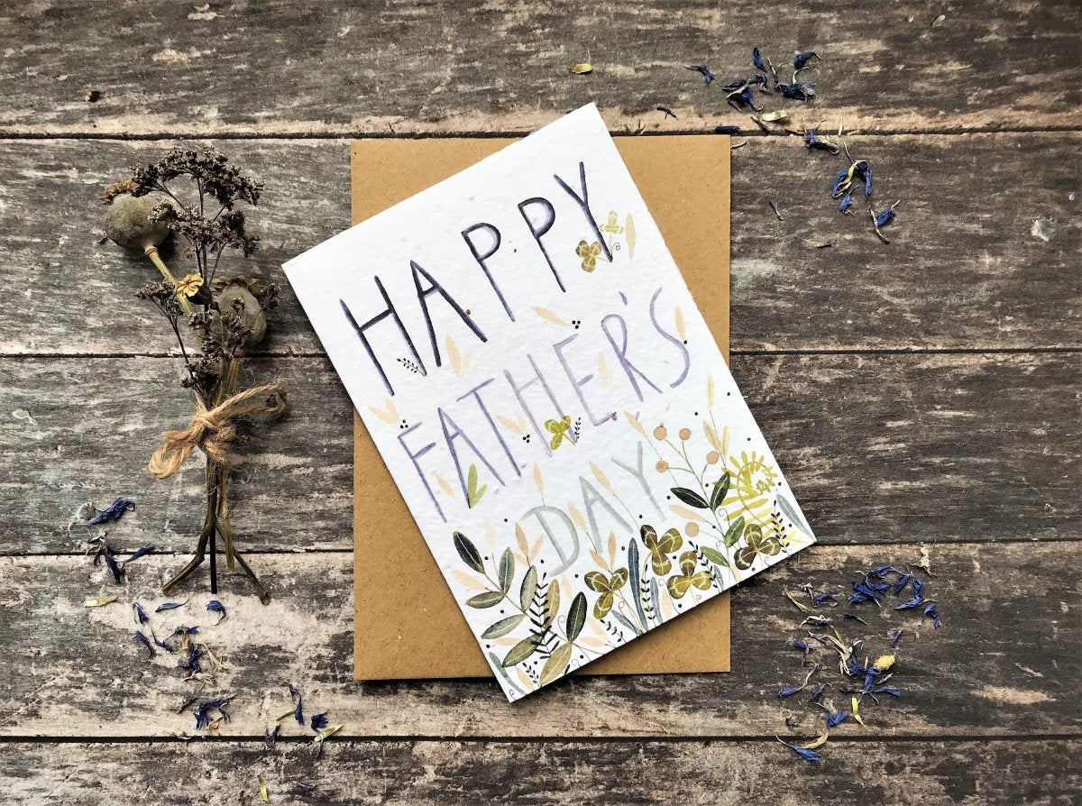 Plantable Seed Paper Father’s Day card, Unique Father's Day card, Father's Day card for Grandad, - Erika's Whimsical Art