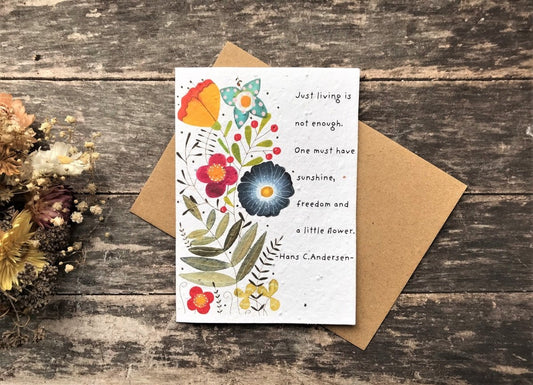Plantable Seed Paper Flower Card: Inspirational Quote, Eco - Friendly - Erika's Whimsical Art