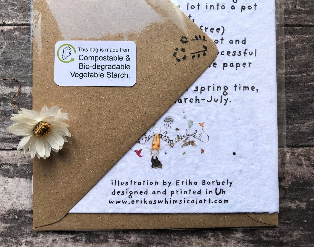 Plantable Seed Paper Mother's Day Card, Blank Inside, Mother's day card, Cards for Mum, Mum cards, Mother's Day gift , Eco - friendly cards - Erika's Whimsical Art