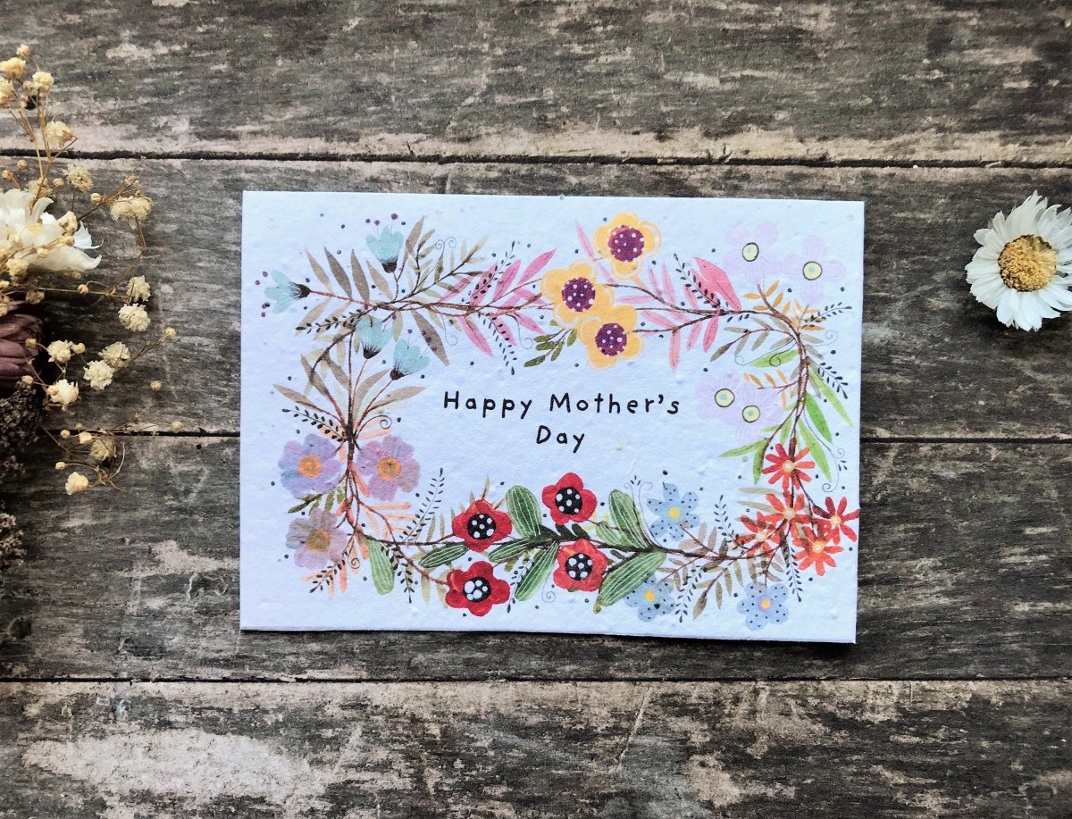 Plantable Seed Paper Mother's Day Card, Blank Inside, Mother's day card, Cards for Mum, Mum cards, Mother's Day gift , Eco - friendly cards - Erika's Whimsical Art
