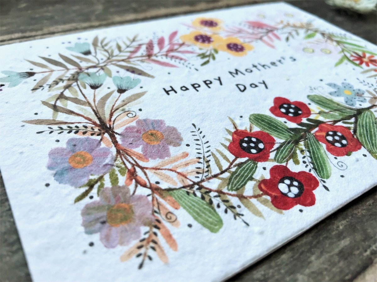 Plantable Seed Paper Mother's Day Card, Blank Inside, Mother's day card, Cards for Mum, Mum cards, Mother's Day gift , Eco - friendly cards - Erika's Whimsical Art
