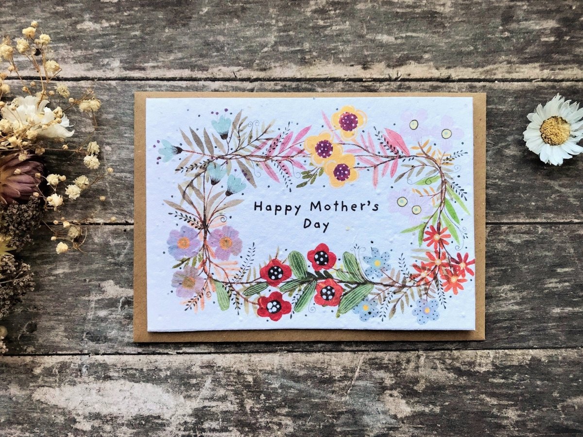 Plantable Seed Paper Mother's Day Card, Blank Inside, Mother's day card, Cards for Mum, Mum cards, Mother's Day gift , Eco - friendly cards - Erika's Whimsical Art