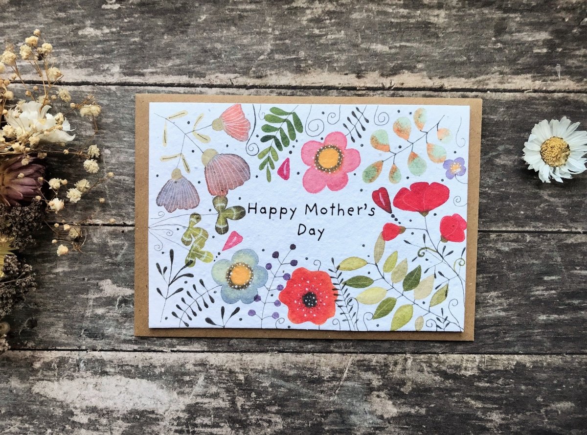 Plantable Seed Paper Mother's Day Card, Blank Inside, Mother's day card, Cards for Mum, Mum cards, Mother's Day gift , Eco - friendly cards - Erika's Whimsical Art