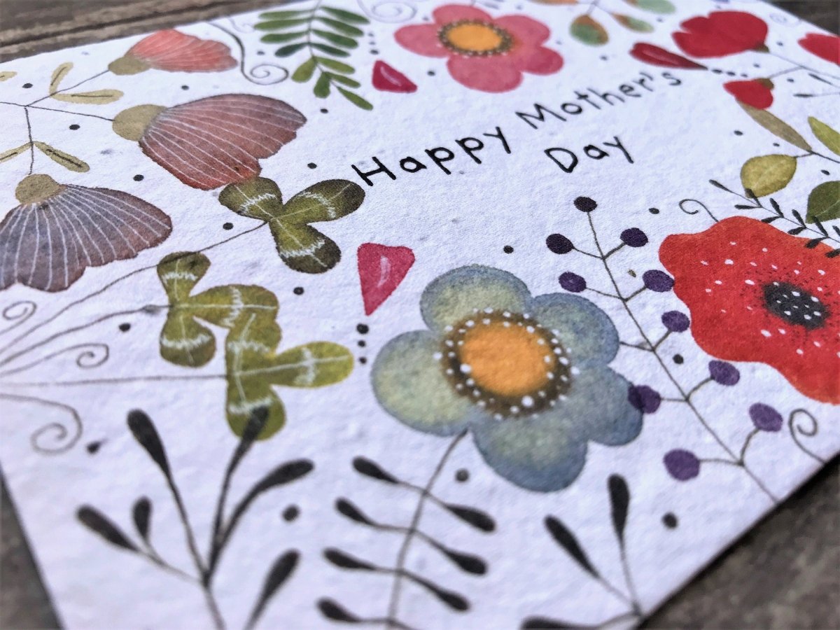 Plantable Seed Paper Mother's Day Card, Blank Inside, Mother's day card, Cards for Mum, Mum cards, Mother's Day gift , Eco - friendly cards - Erika's Whimsical Art