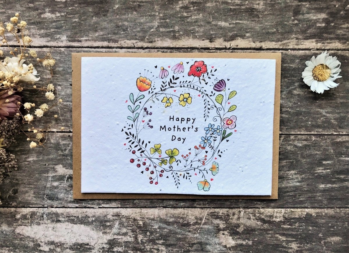 Plantable Seed Paper Mother's Day Card, Blank Inside, Mother's day card, Cards for Mum, Mum cards, Mother's Day gift , Eco - friendly cards - Erika's Whimsical Art