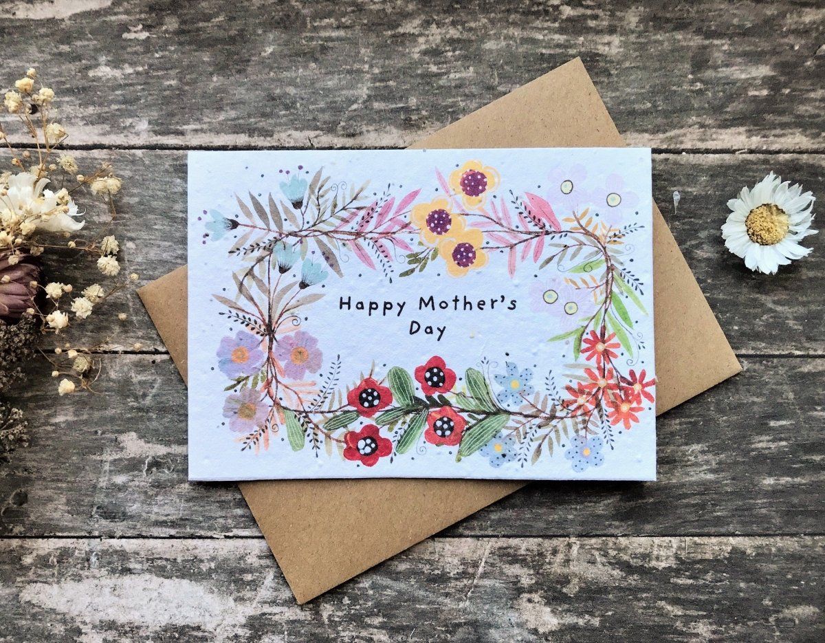 Plantable Seed Paper Mother's Day Card, Blank Inside, Mother's day card, Cards for Mum, Mum cards, Mother's Day gift , Eco - friendly cards - Erika's Whimsical Art