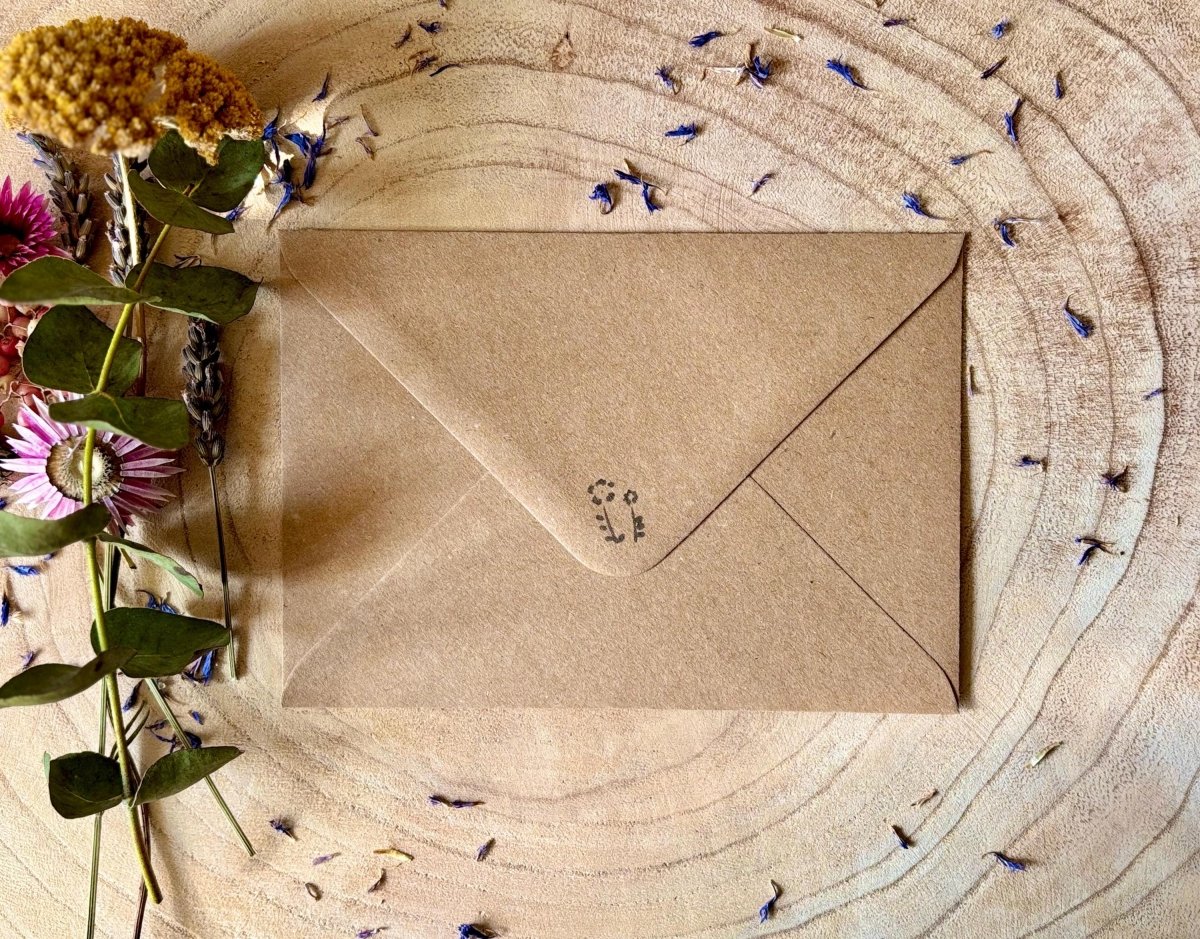 Plantable Seed Paper Thank You Card: Vintage Flower Design - Erika's Whimsical Art