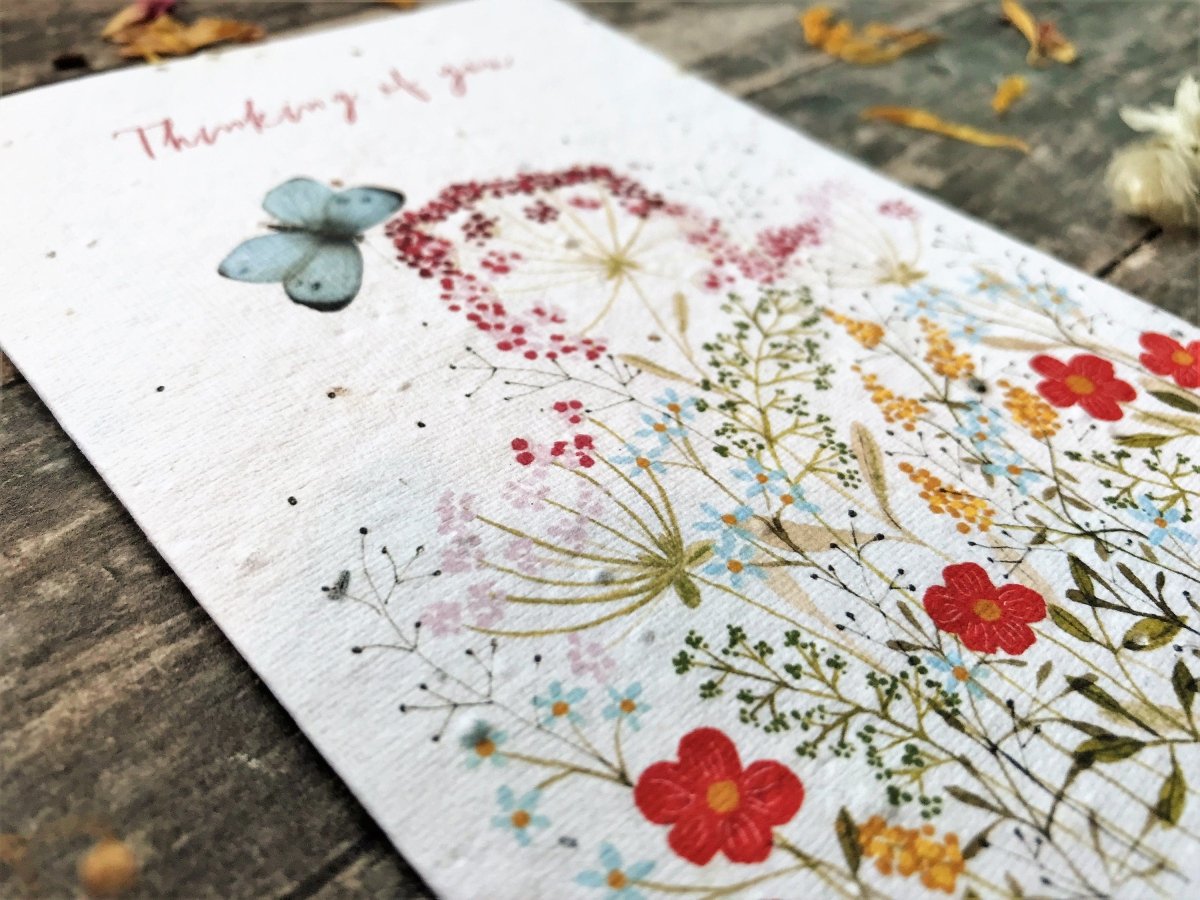 Plantable Seed Paper Thinking of You Card: Wildflower Sympathy - Erika's Whimsical Art