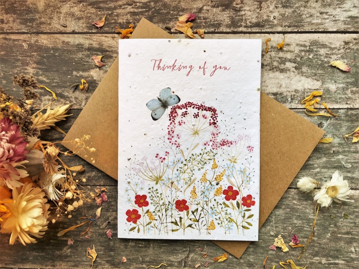 Plantable Seed Paper Thinking of You Card: Wildflower Sympathy - Erika's Whimsical Art