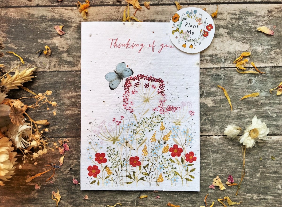 Plantable Seed Paper Thinking of You Card: Wildflower Sympathy - Erika's Whimsical Art