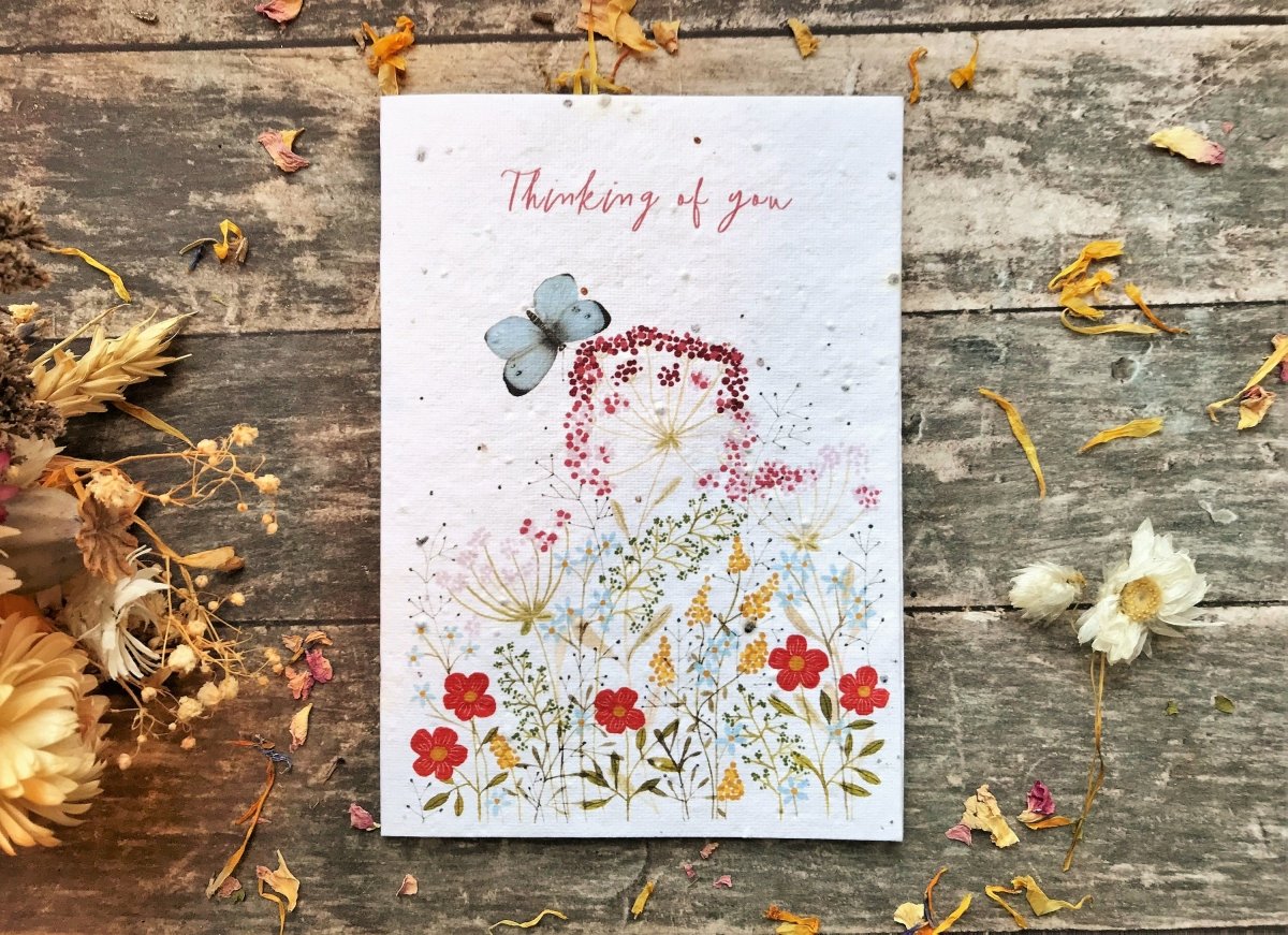 Plantable Seed Paper Thinking of You Card: Wildflower Sympathy - Erika's Whimsical Art