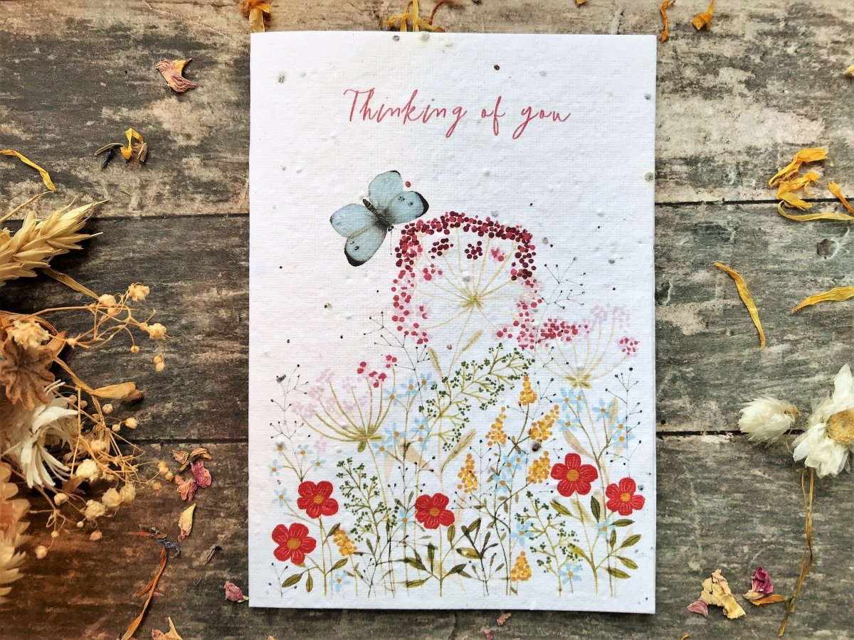 Plantable Seed Paper Thinking of You Card: Wildflower Sympathy - Erika's Whimsical Art
