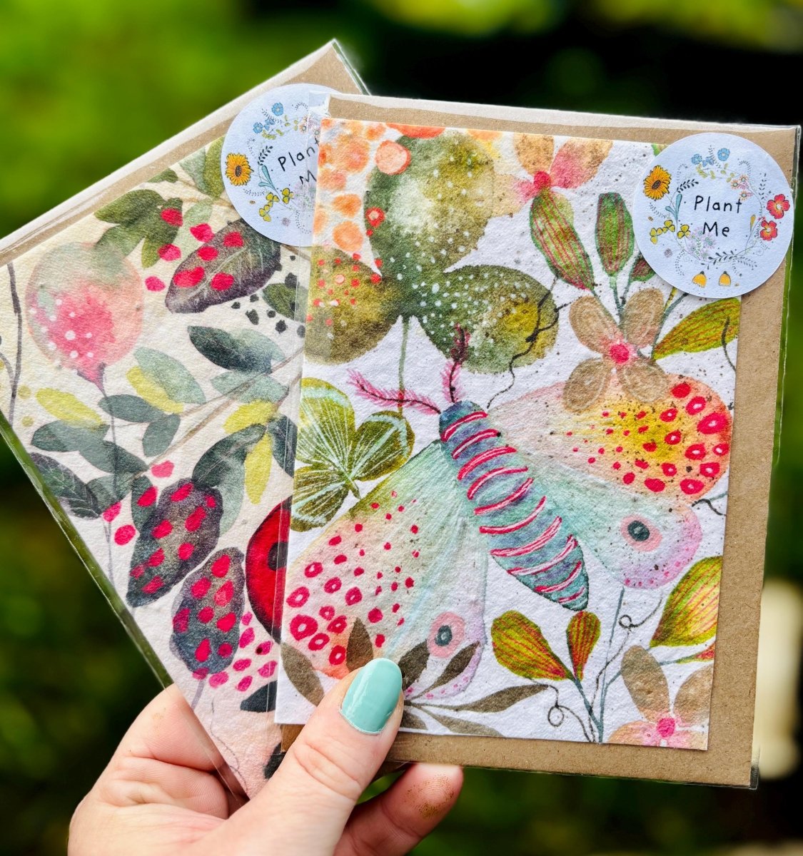 Plantable Wildflower Seed Paper Card – Eco - Friendly Floral Greeting - Erika's Whimsical Art