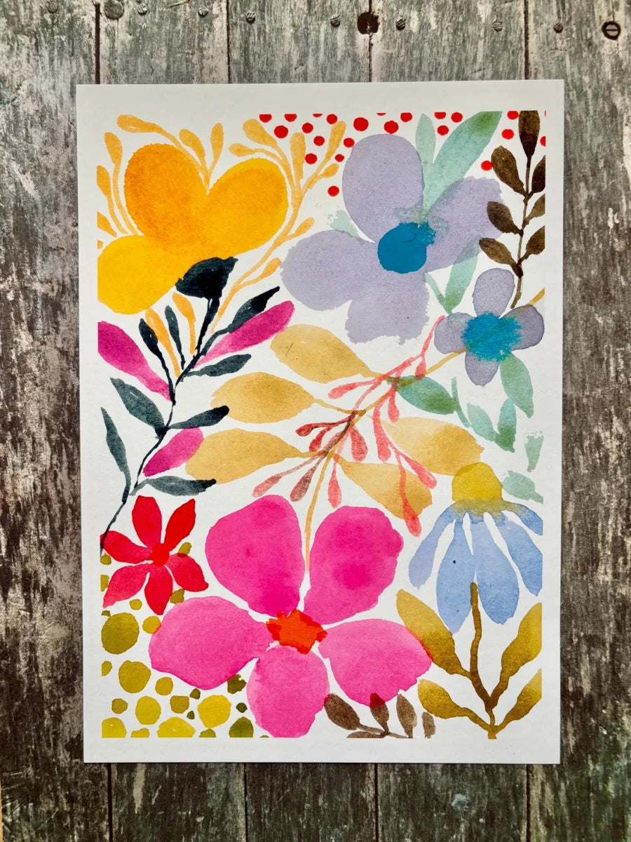 Scandinavian Bloom – Modern Floral Wall Art, Minimalist Botanical Print, Watercolour Flower Illustration, Contemporary Home Décor, A4 Art Print, Unframed - Erika's Whimsical Art