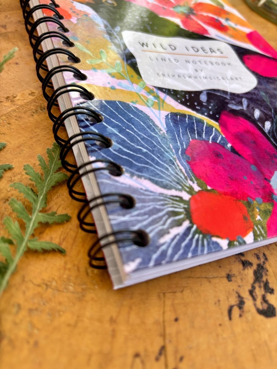 Wild Ideas A5 Handmade Notebook: Floral Illustrated Journal - Erika's Whimsical Art