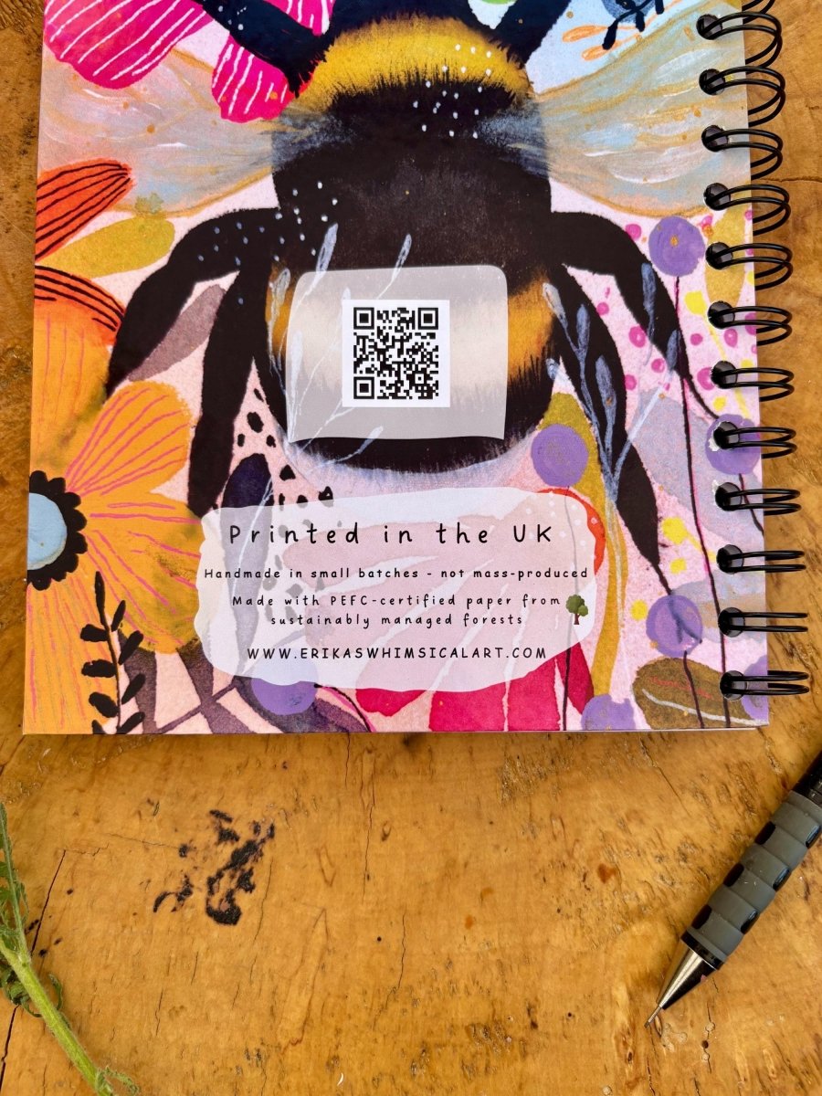 Wild Ideas A5 Handmade Notebook: Floral Illustrated Journal - Erika's Whimsical Art