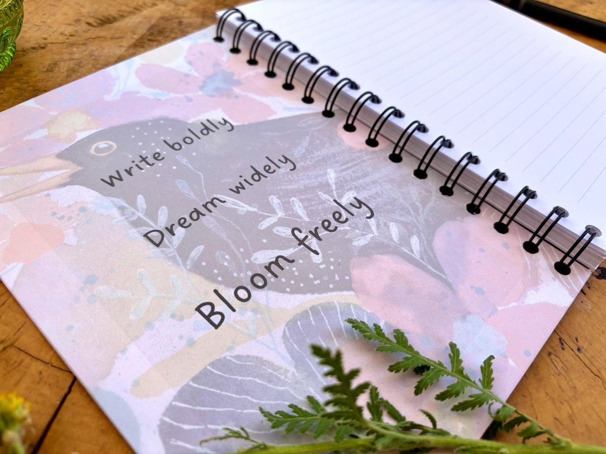 Wild Ideas A5 Handmade Notebook: Floral Illustrated Journal - Erika's Whimsical Art