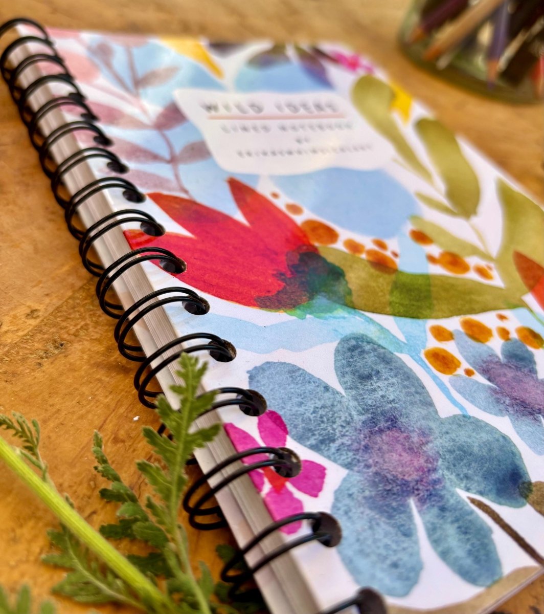 Wild Ideas A5 Handmade Notebook: Floral Illustrated Journal - Erika's Whimsical Art
