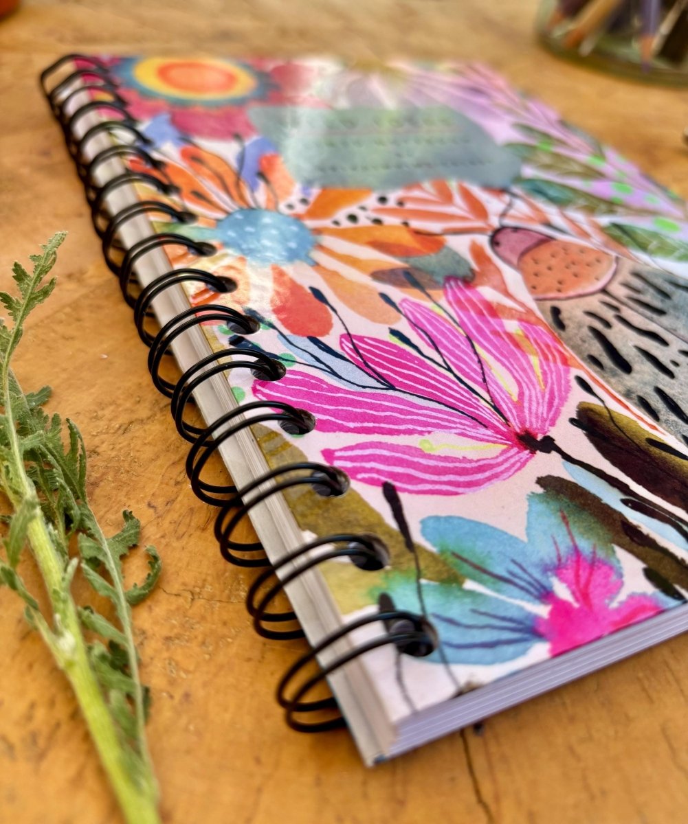 Wild Ideas A5 Handmade Notebook: Floral Illustrated Journal - Erika's Whimsical Art