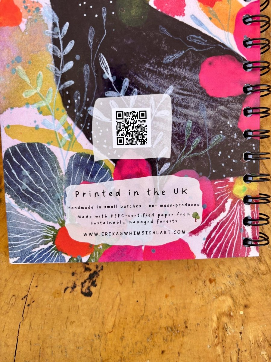 Wild Ideas A5 Handmade Notebook: Floral Illustrated Journal - Erika's Whimsical Art